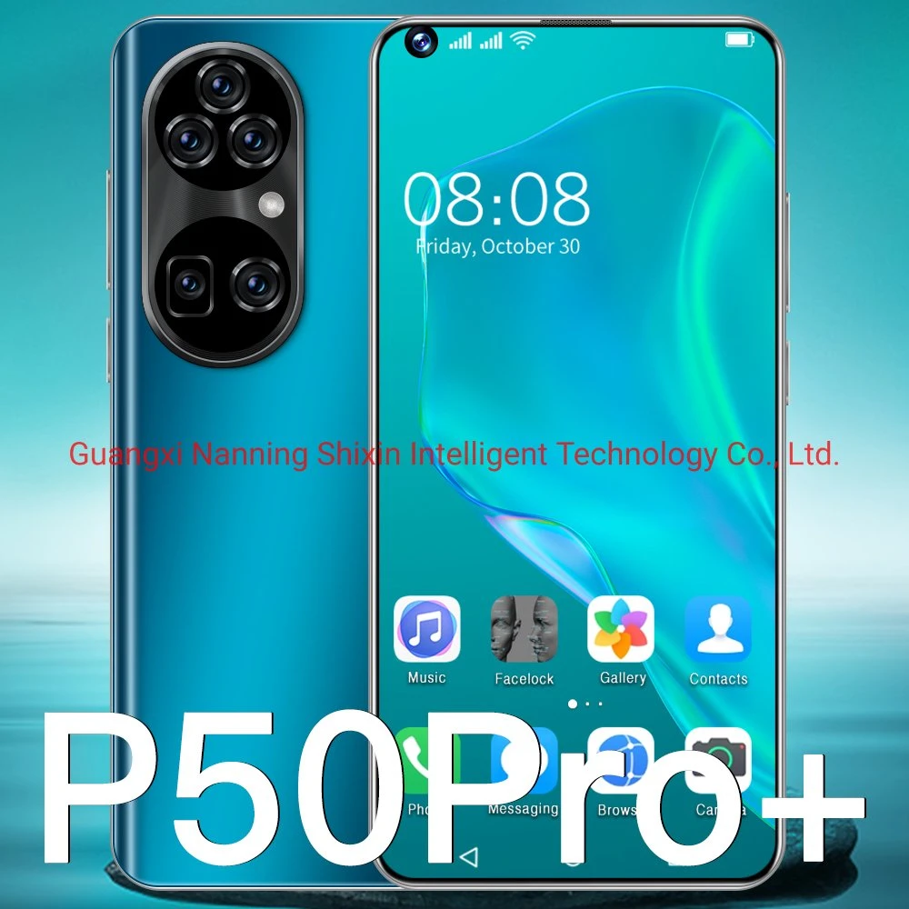 Vente en gros P50 PRO+ Android smartphone P50 PRO+ face Unlock HD Téléphone portable grand écran 4+64GB