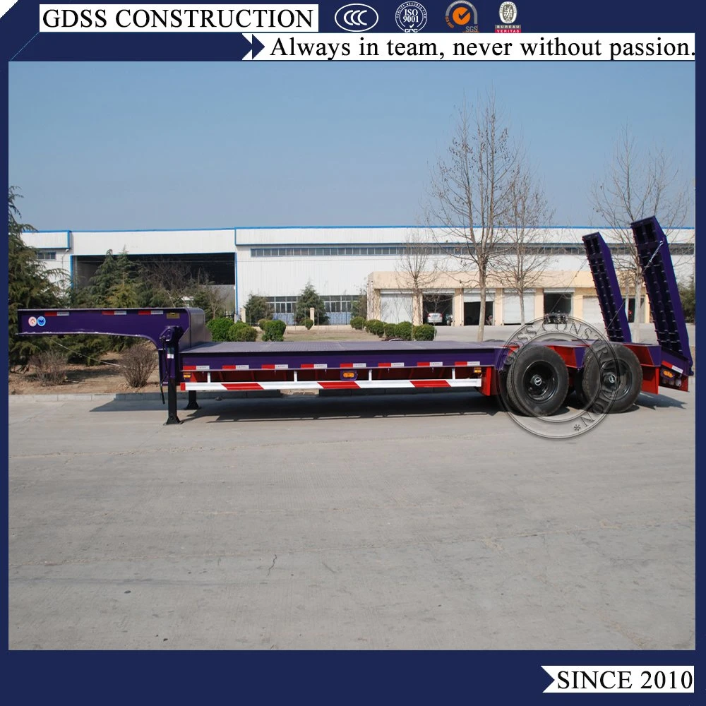 40FT Loading Deck 600mm Super Low Bed Gooseneck Horse Semi Trailer