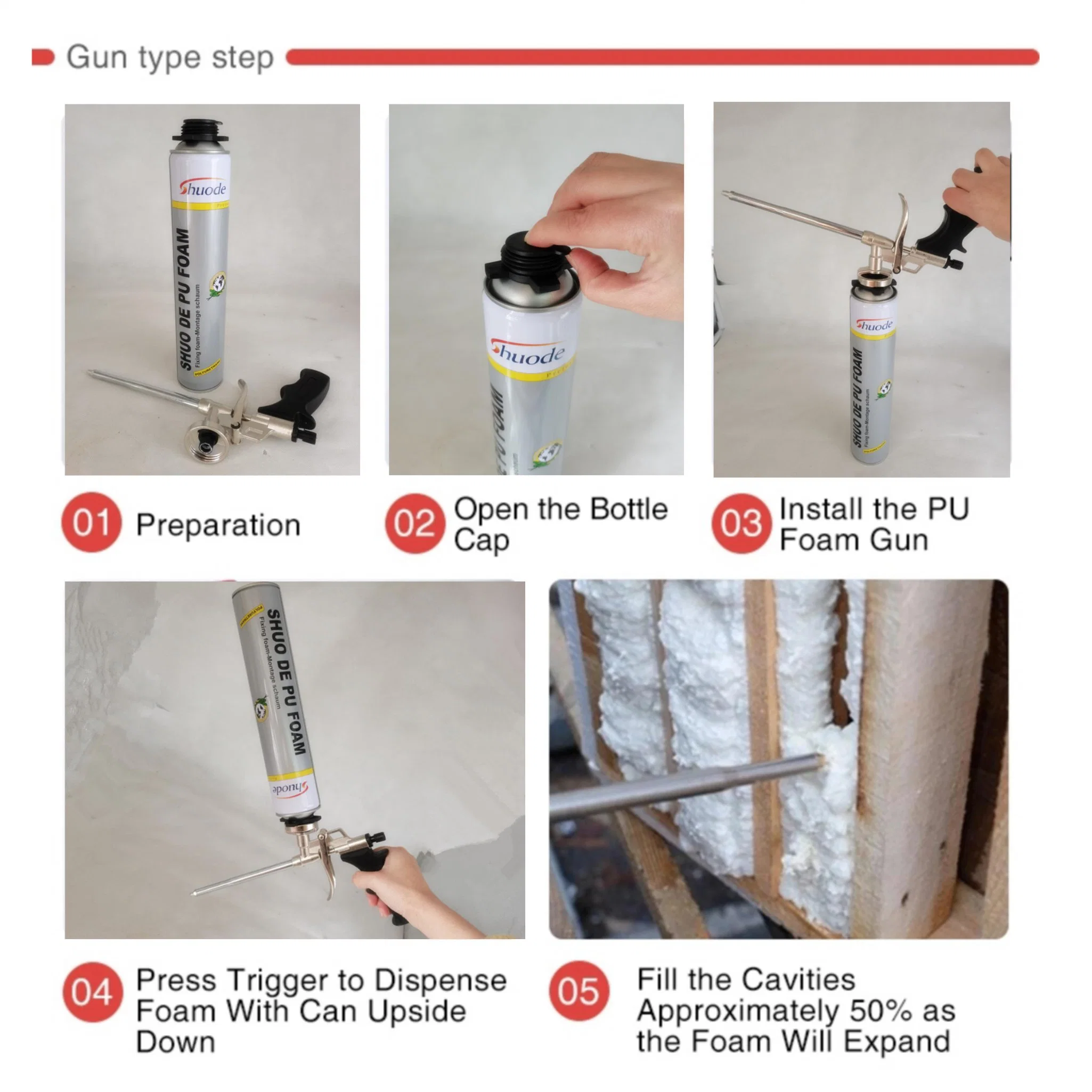 Two Components Liquid Polyurethane Rigid Spray Foam Insulation Adhesive Sealant Glue