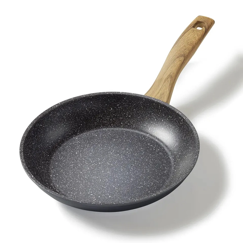 Fábrica OEM inferior inducción Frypan Non Stick Fry Pan granito Sartén de aluminio para la cocina casera Polonia Cookware 24/26/28cm