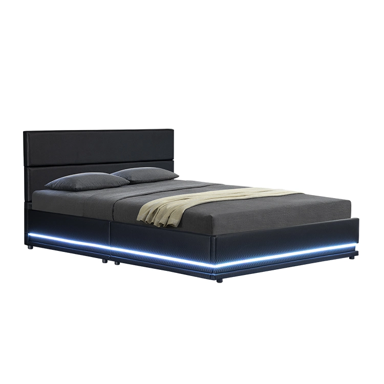 Willsoon Furniture 1705-1-2-3G Modern King Size Upholstered E-Commerce Hot Sale LED Bed