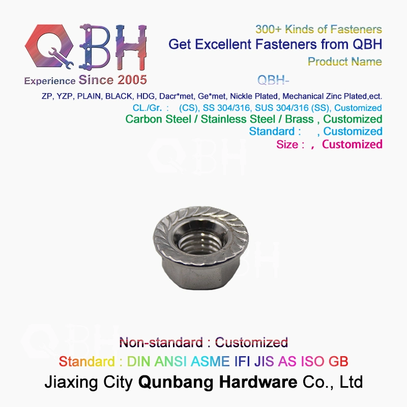 Hex Flange Nuts (S. S., Toothed, 304, 316, DIN6923)