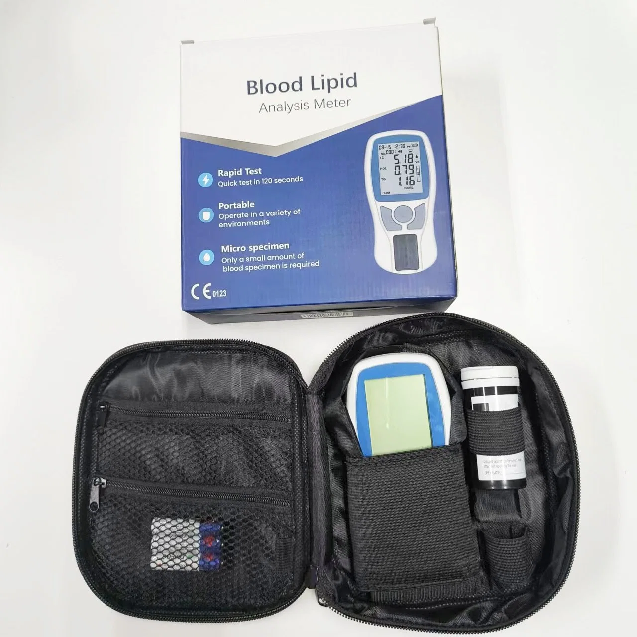 Multifunctional 5 in 1 Portable Digital Lipid Analyzer Cholesterol Test Kit Quick Blood Lipid Profile Analyzer