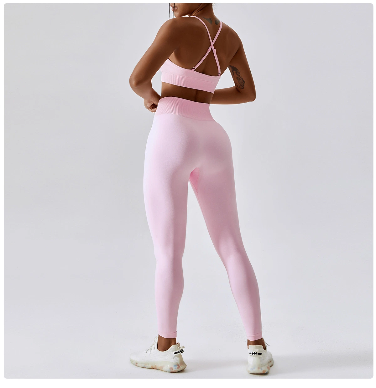 Women Sport Seamless Leggings Gym Fitness 2PCS Sportswear Workout Clothing Plus Size Yoga Sets Active Wear