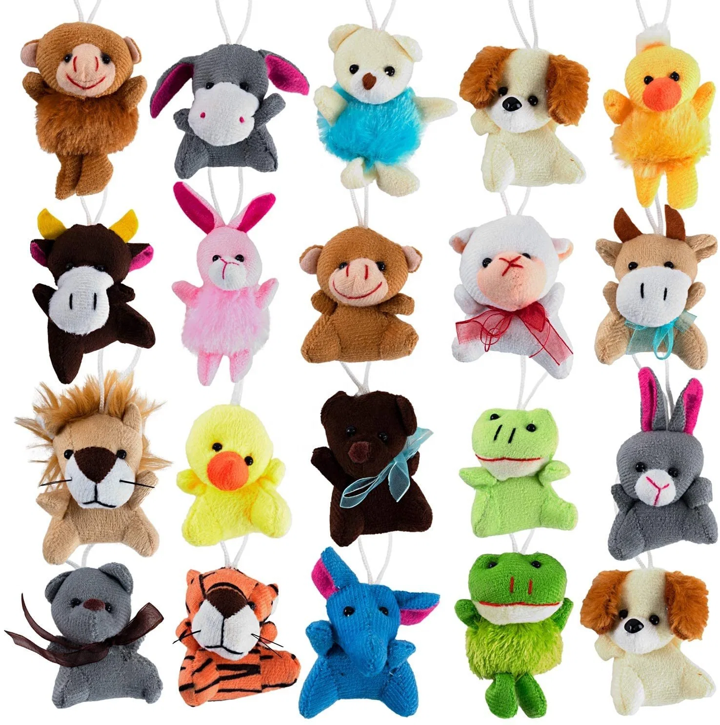 Christmas Easter Gift Multi Pack Push Toys Mini Cute Plush Animals Keychains