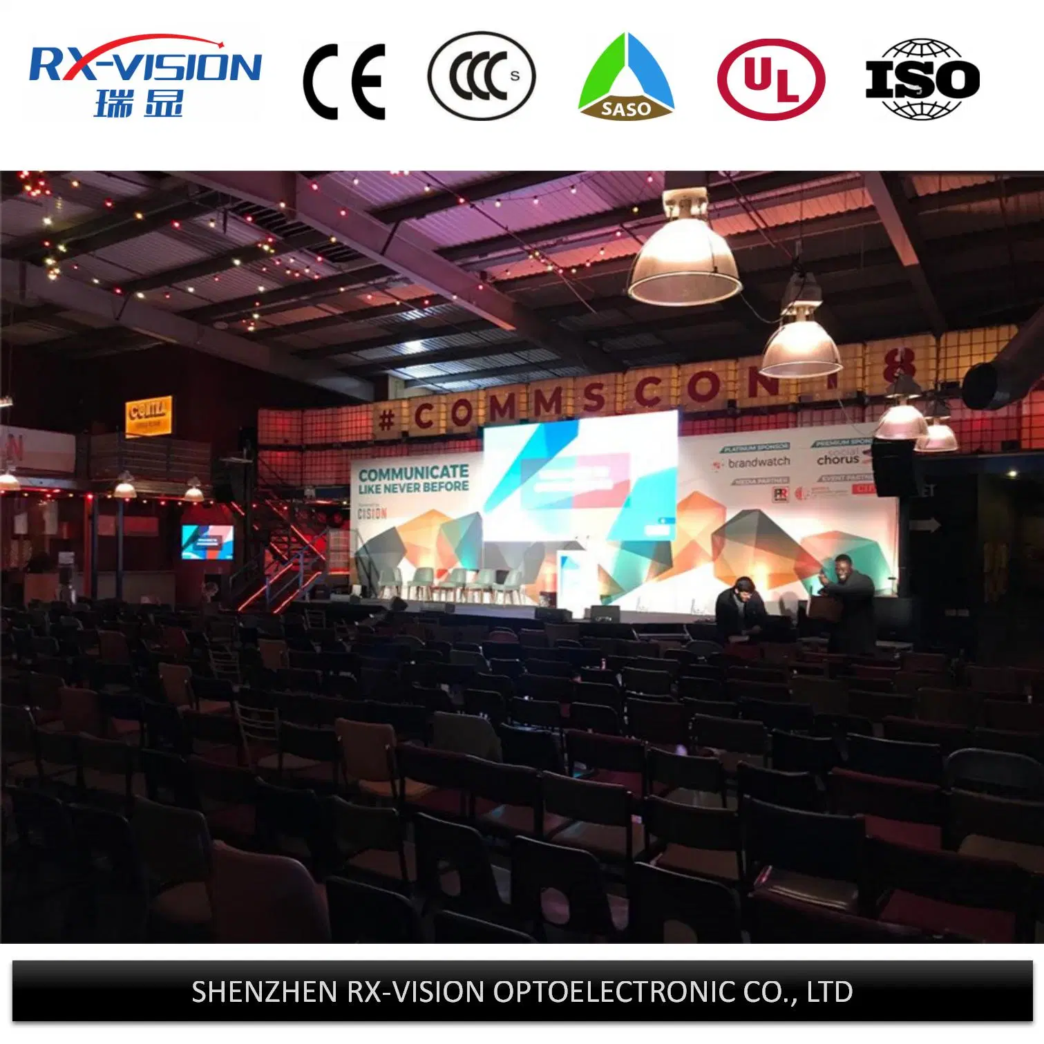 500x500mm panneau LED SMD2121/HD écran LED transparente P2.6 Indoor Affichage LED de service avant la phase de location de vidéo à LED