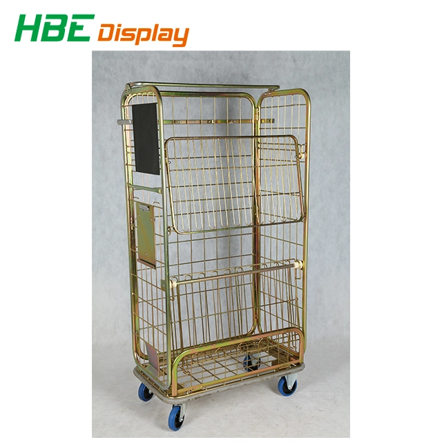 Laundry Steel Material Folding Hand Trolley Roll Container