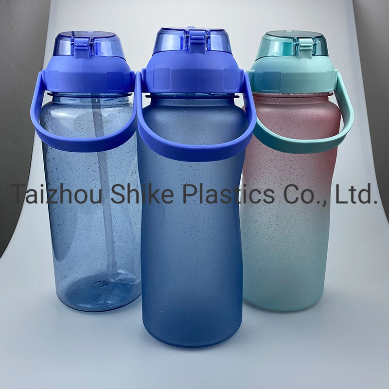 64oz 128oz Portable Reusable Drinkware with Flash Powder Shiny Drinking Cup with Straws Lid Water Bottle