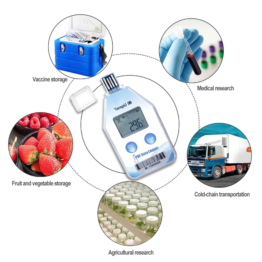 Wasserdichter Temperatur-Datenlogger USB-Temperaturdatenlogger für den Einmalgebrauch