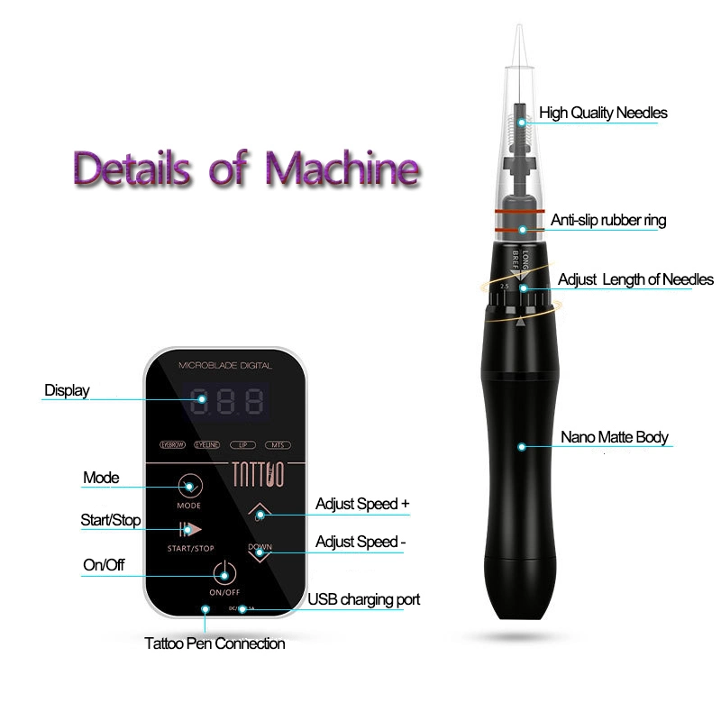 Professional Full Digital Touch Screen Microblading Portable Rotary Machine Pen for Permanent Makeup