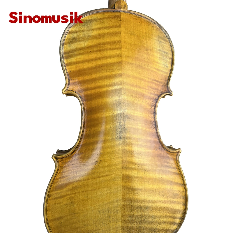 Nice Quality Brokin Skin Oil Varnish Yellow Solid Violin Sinomusic Brand