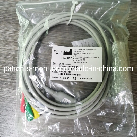 Zoll 3 Lead ECG/EKG el cable del paciente (12ft) ref 8000-0026 IEC