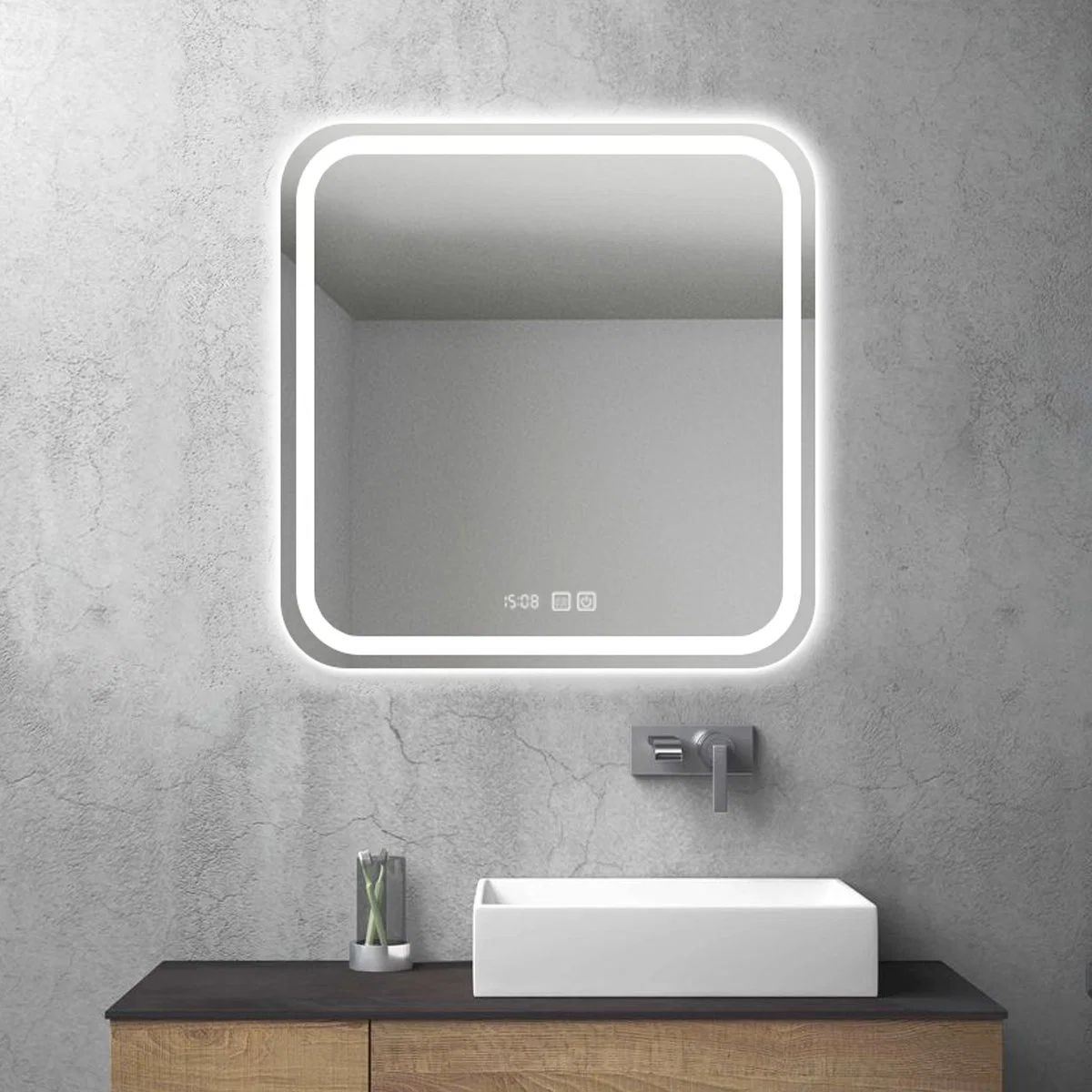 Muebles del hotel Cuarto de baño iluminado espejo de pared Smart Mirror