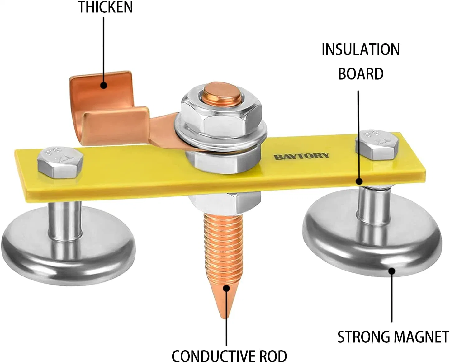 Tache d'alimentation de support de tête de Soudure de clip magnétique grand collier de terre en cuivre magnétique d'aspiration de la queue d'accessoires de soudage