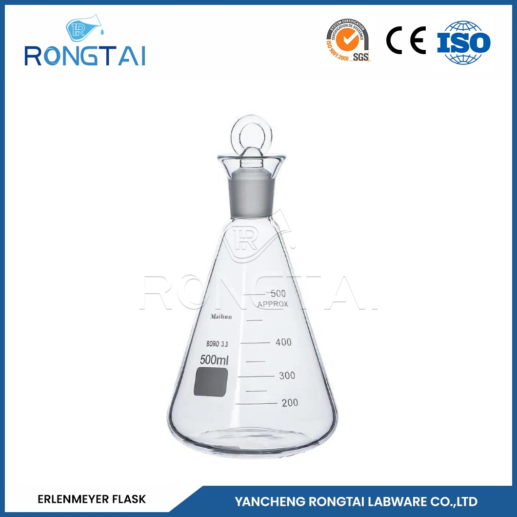 Rongtai 10000 Ml Erlenmeyer Flask Wholesaler Erlenmeyer Flask 500 Ml China Wide Neck Glass Bottle Conical Flask