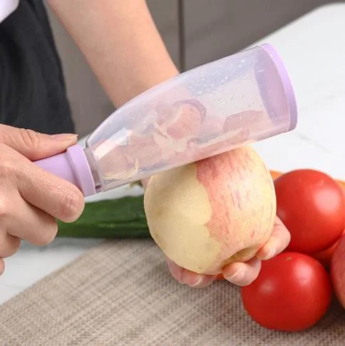Dispensador de almacenamiento multifuncional pelando la cuchilla con el tubo de almacenamiento pelador de verduras frutas