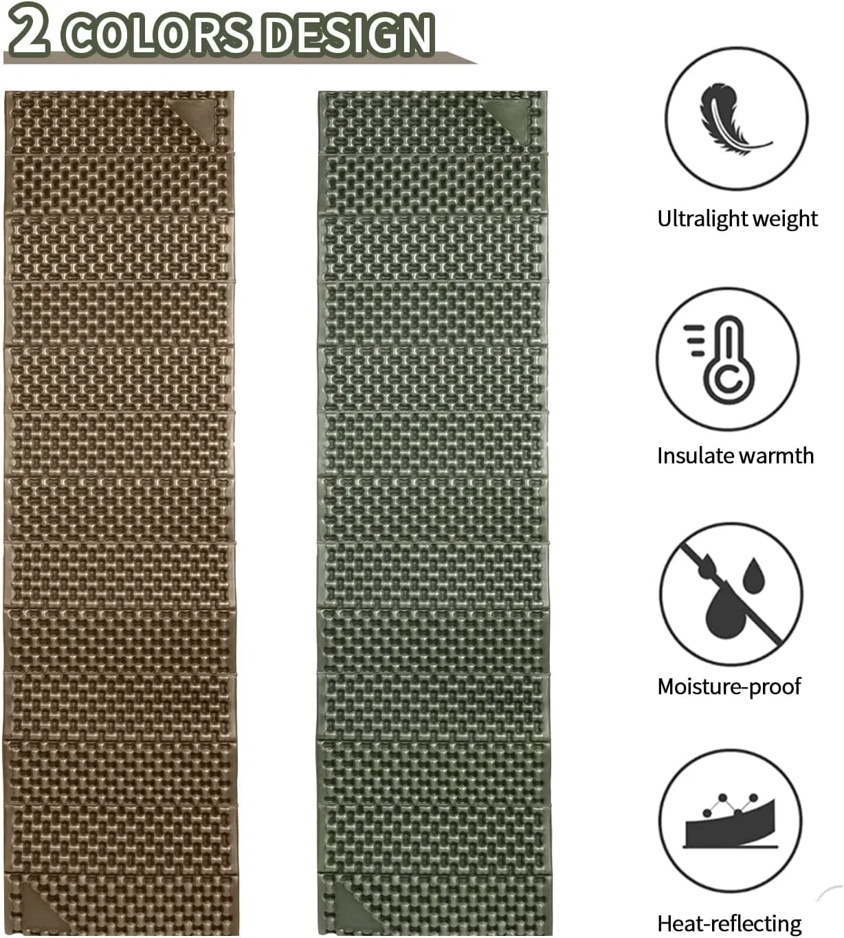 Wide Picnic Yoga Mats, Folding Camping Pad for Outdoor Backpacking, Children's Crawling Mats