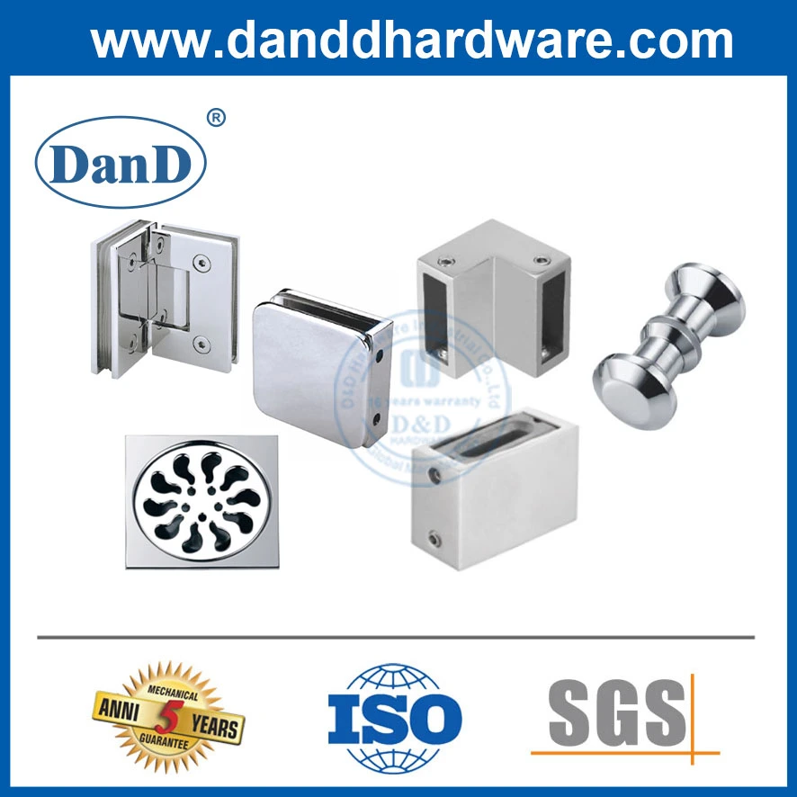 Sliding Door Stainless Steel Brass Bathroom Accessory Shower Hinge Fitting Glass Door Hardware Toilet Cubicle Set