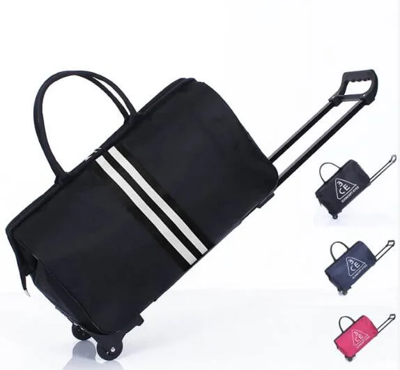 V260 Fashion Brand Design Foldable Waterproof Duffel Travel Trolley Bag Luggage for Men and Women