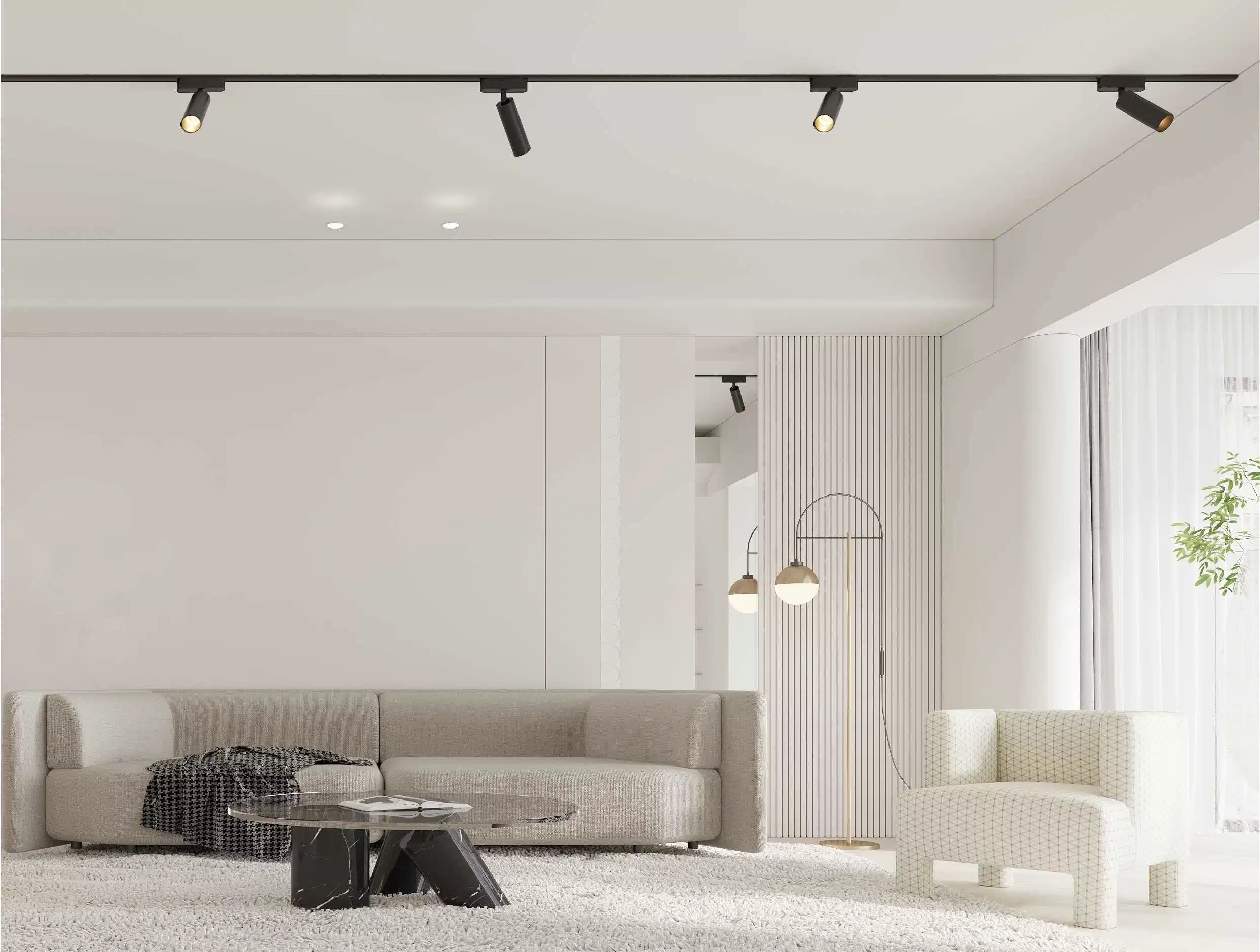 Spotlight 2 Fios Comercial 3line LED de trilho de acessório de luzes via conector interno