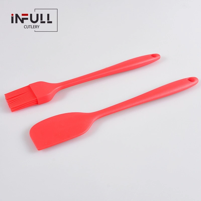 2-PCS All-in 1 Set Silicone Spatula Brush Baking Tool