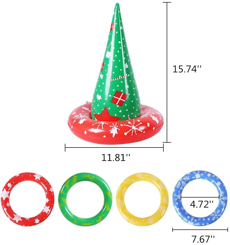 Inflatable Christmas Hat Ring Toss Game Toys for Party