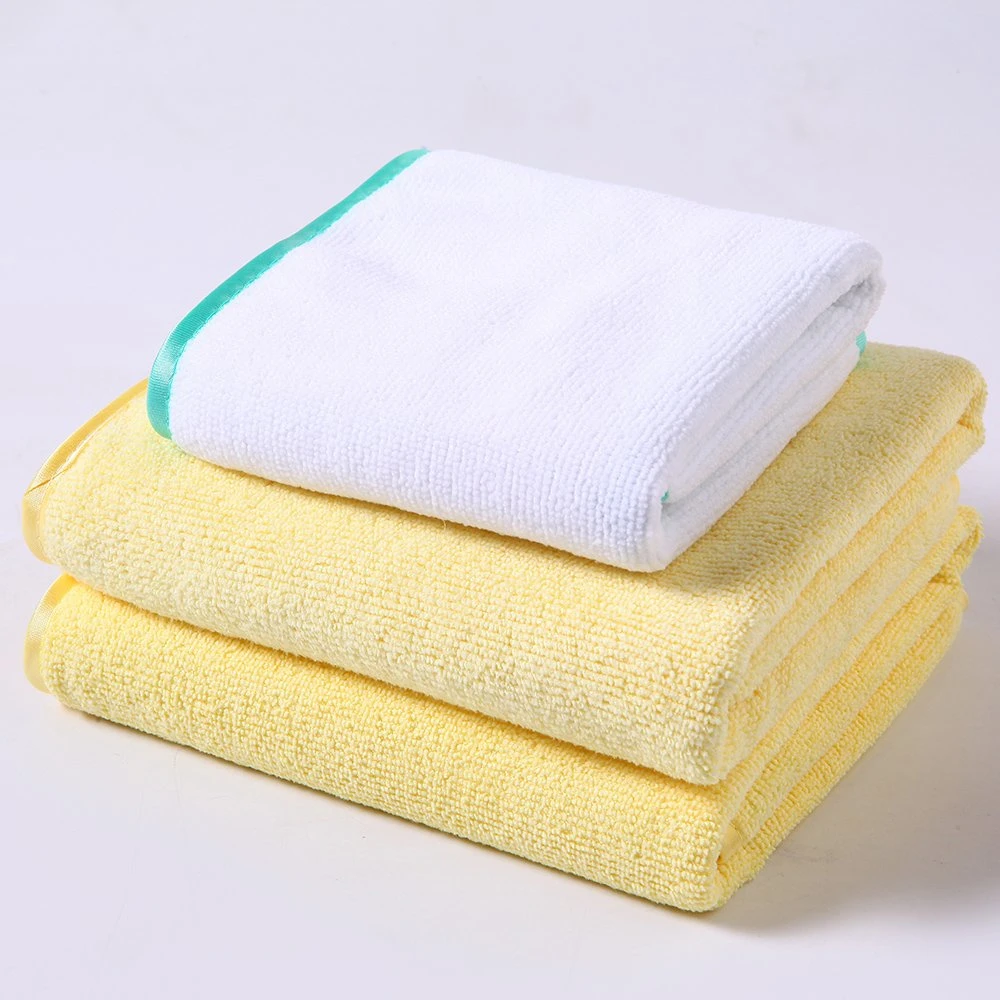 Professional Supplier White Yellow Black Red Blue Pink Microfiber Car Kitchen Cleaning Cloth Custom Embroidery Logo Mircro Fiber Sports Beach Towel From China