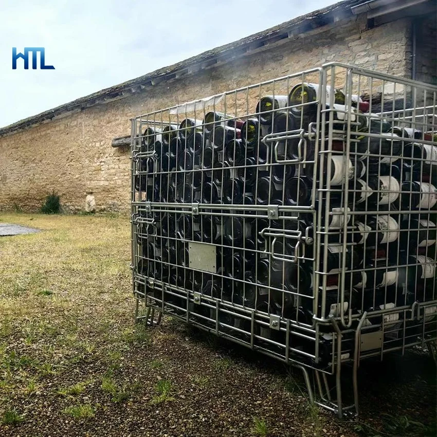 En métal galvanisé des bouteilles de vin mousseux de pliage Portable panier en treillis métallique