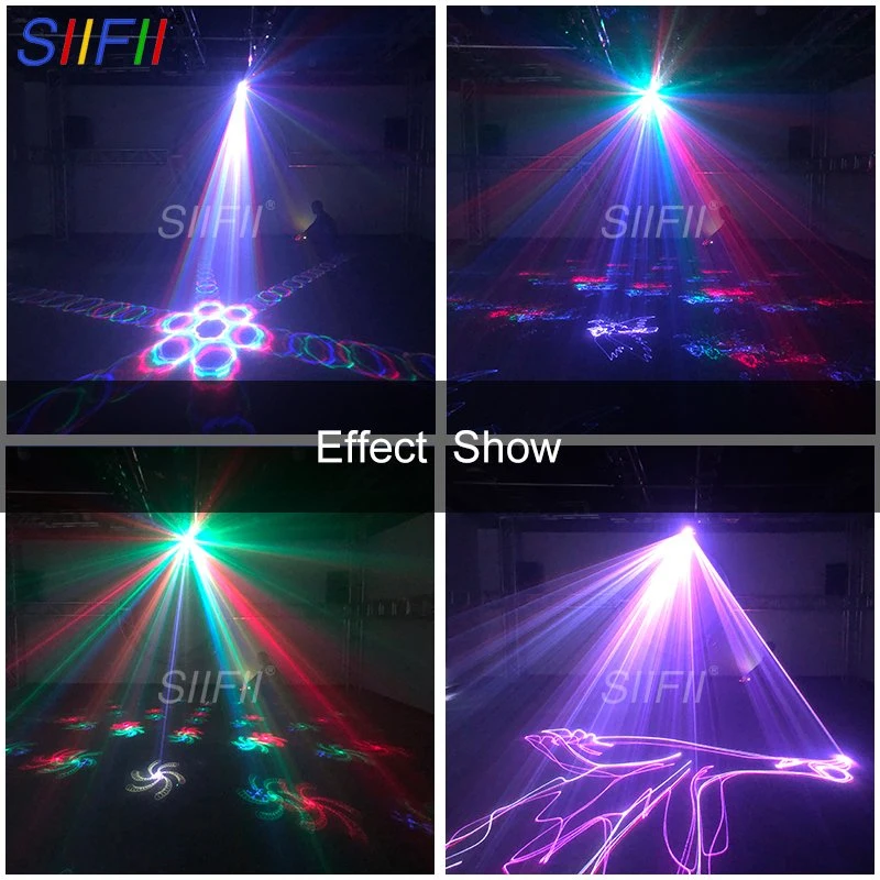 Luz laser de animação a cores RGB com efeitos 3D fantásticos