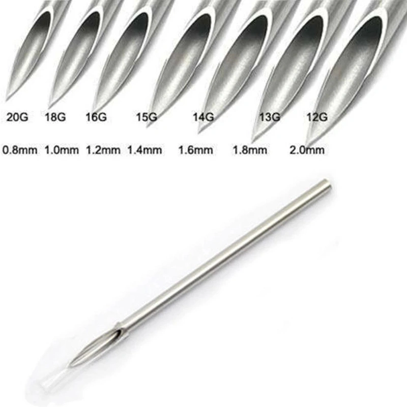 Disposable Sterilized Body Art Tattoo 14G 16g 18g Piercing Needles for Piercing