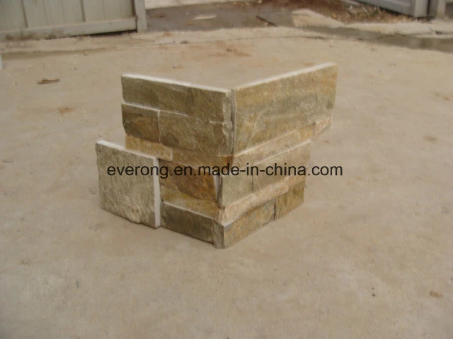 Yellow Culture Quartzite Wall Cladding in Corner