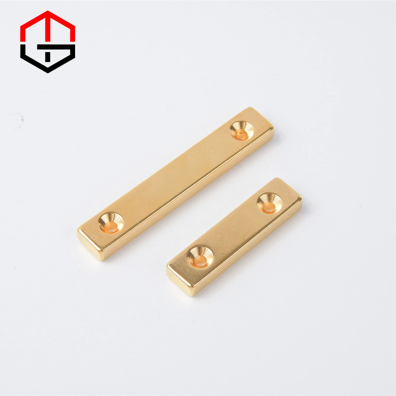 N42 Block Neodymium Magnet with CS Hole with Gold Coating in 12.1X7X2.3mm