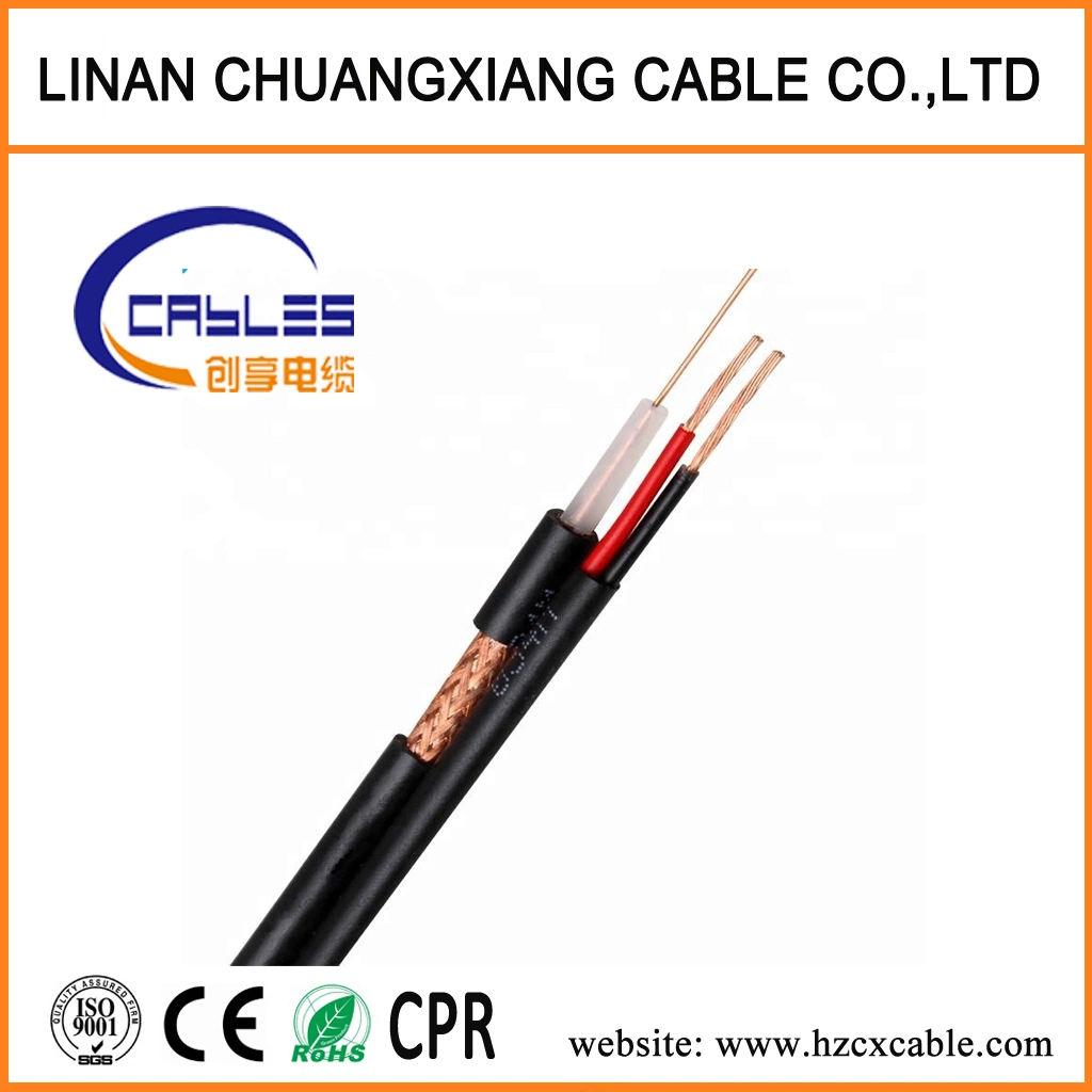 Coaxial Cable Copper Wire Rg59+2c Cummunication Cable CCTV Mix Power Siamese Cable Rg59 Cable for TV Copper/CCS/CCA/Tc