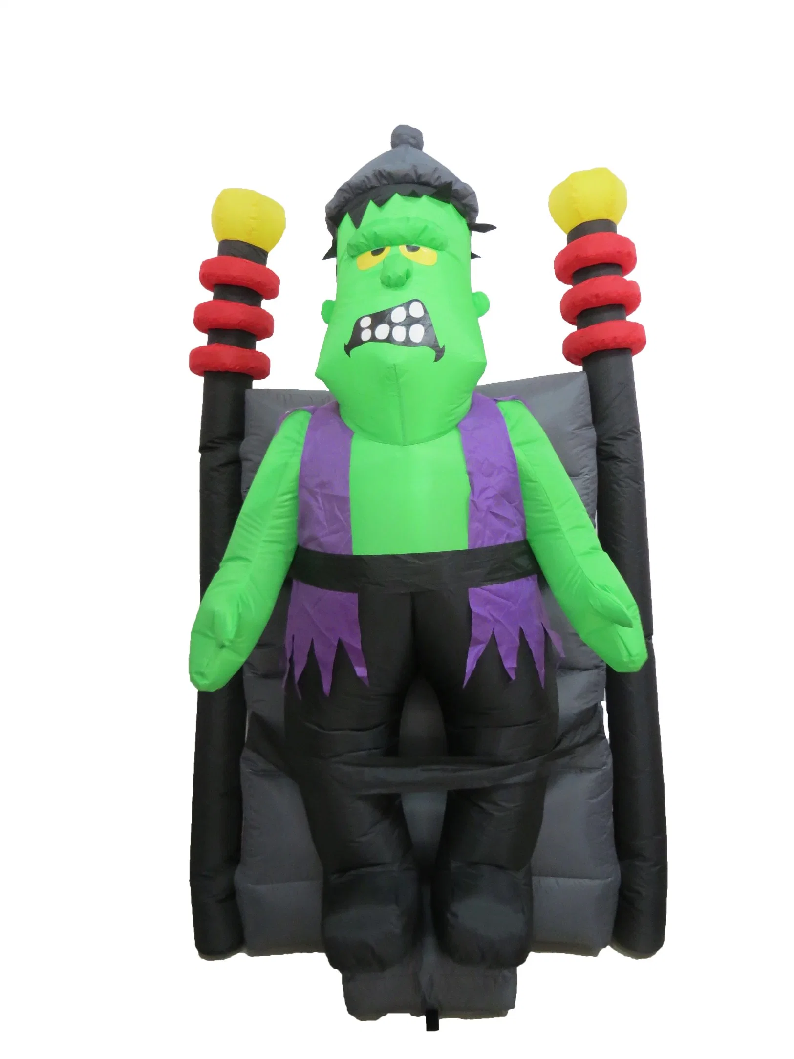 6FT Halloween Inflatable Frankenstein Monster with Shaking Chair LED Lights Outdoor Indoor Holiday Decorations