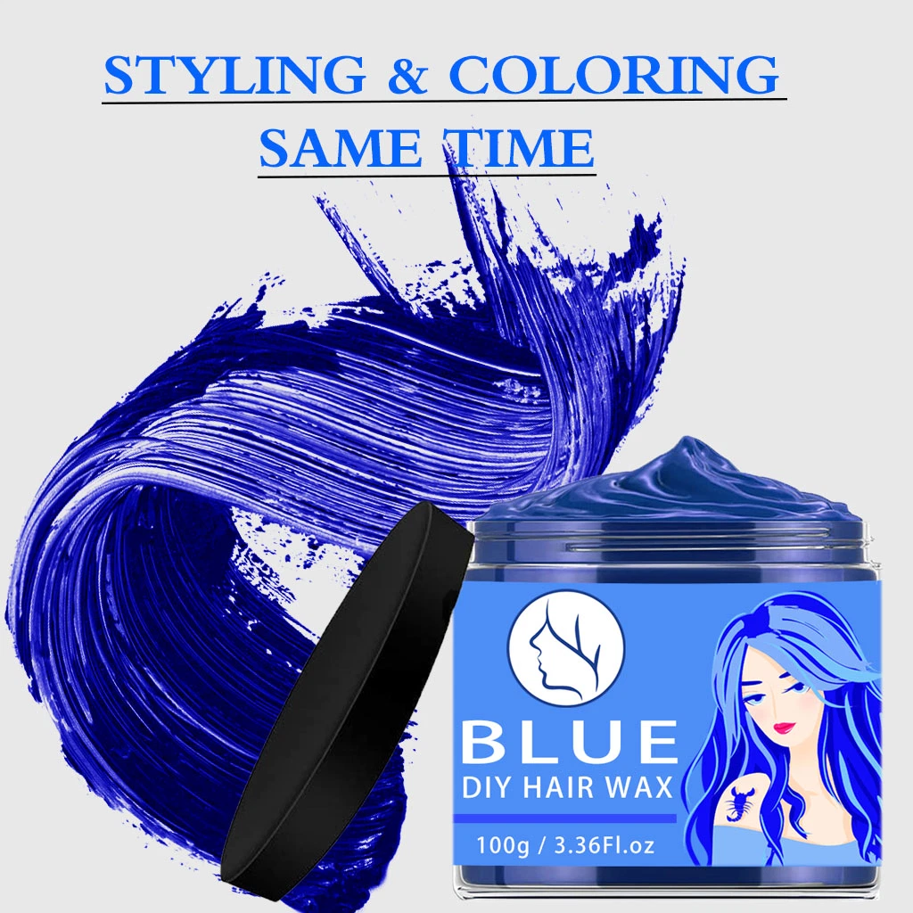 Mayorista/Proveedor de mate natural orgánica OEM 4 colorear el cabello de color azul de la Cera de arcilla