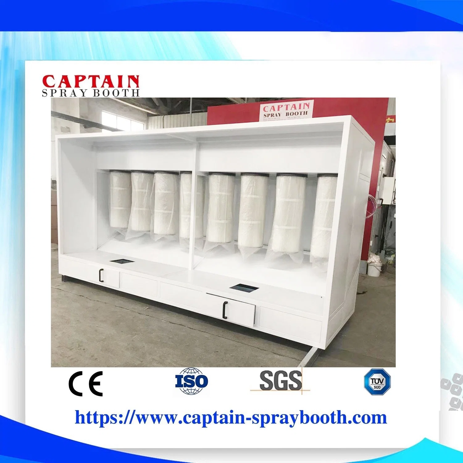 China New Powder Coating Spray Booth Customizable Painting Equipment with CE Water Curtain Spray Booth for Furniture Powder Coating Equipment