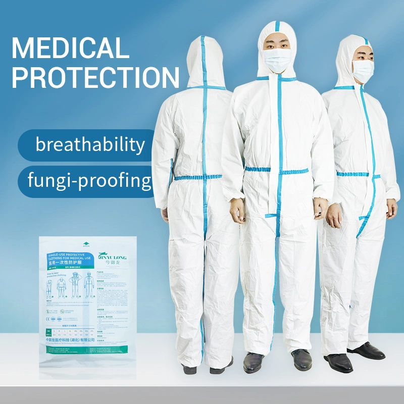 Protective Overall Medical Coverall SMS Microporous Breathable Film Coverall Suits Disposable Overalls