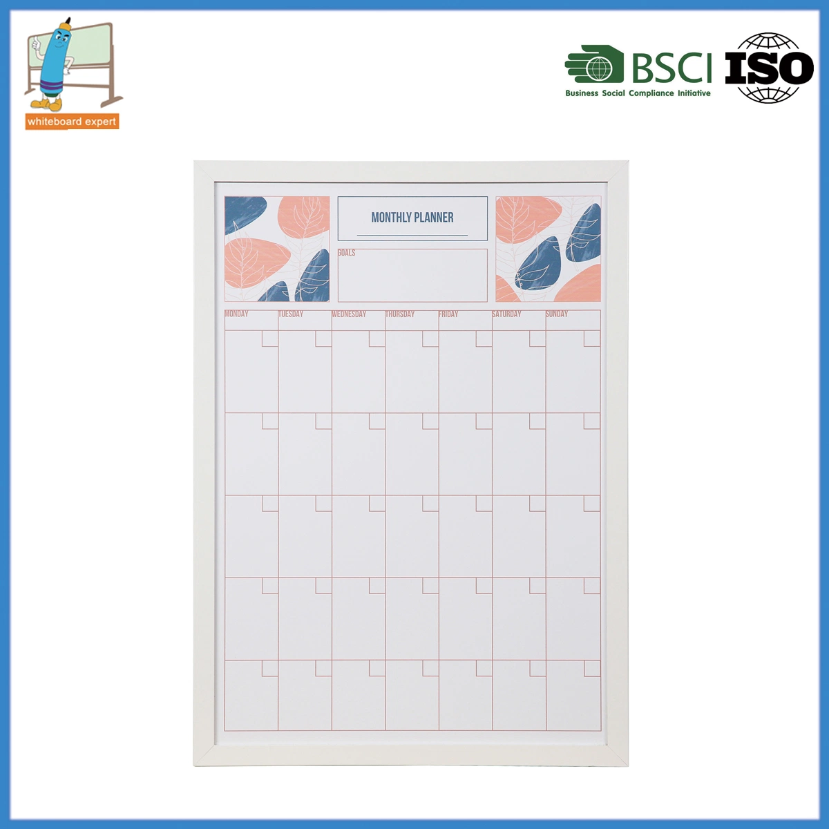 Customized Colorful Printed Whiteboard Planning Calendar School Board