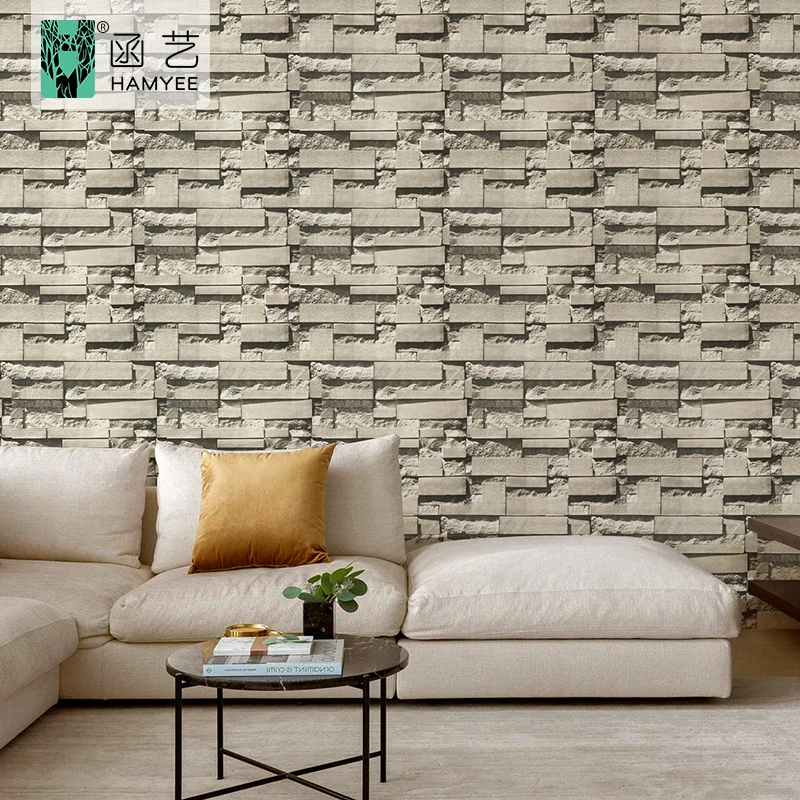 Luxury House Decor Wallpaper PVC Non Woven Wall Decoration 3D Designs Wall Paper Bricks