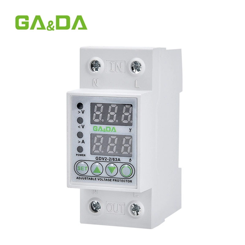 230V DIN Rail Adjustable Automatic Recovery Reconnect Over Under Voltage Protector