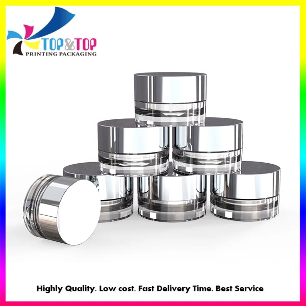 Customized Clear Round Acrylic Cosmetic Makeup Cream Packaging Containers for Skin Care