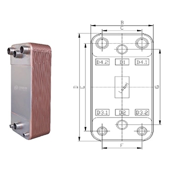 Yojo Refrigerant Water Copper Brazed Heat Exchanger Manufacturer Replacement