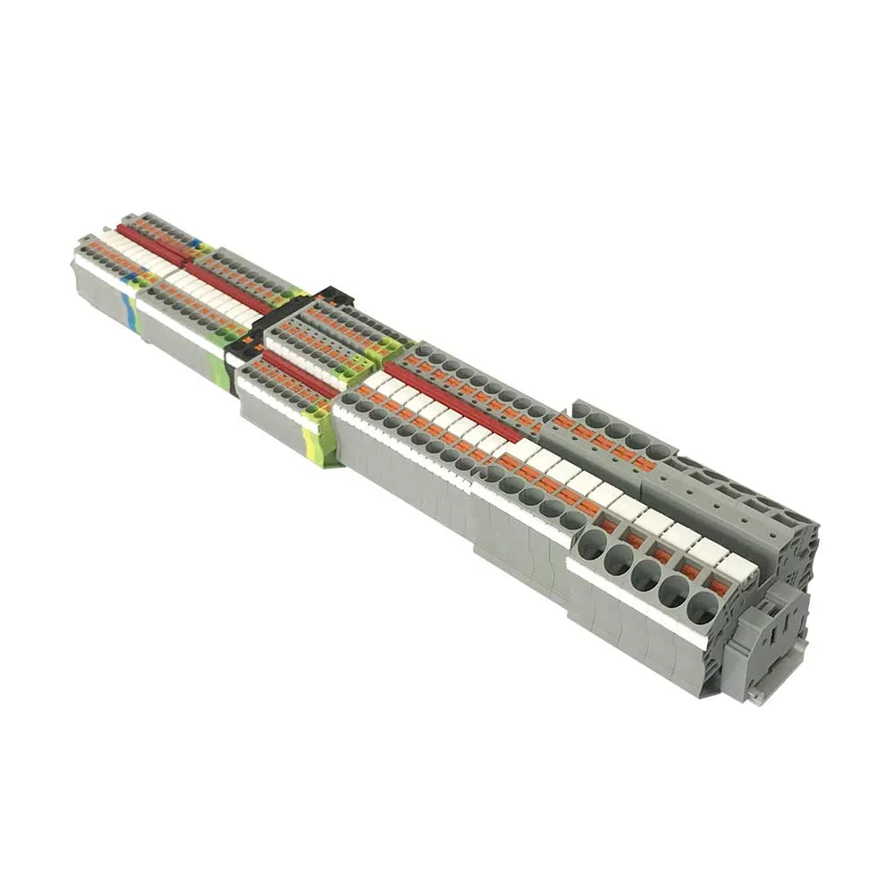 1000V/600V DIN Rail Mounted Push in Terminal Blocks 12.2*75.4*52.6mm PT Push in Connection