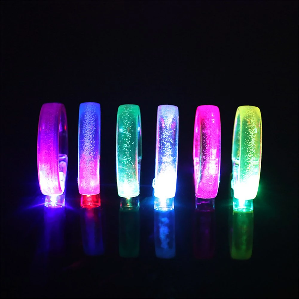 Wholesale/Supplier acrylique LED Glow in Dark Bracelet Bar concert atmosphère Bracelet de fête à bulles à DEL avec logo personnalisé et bracelet de forme bicolore