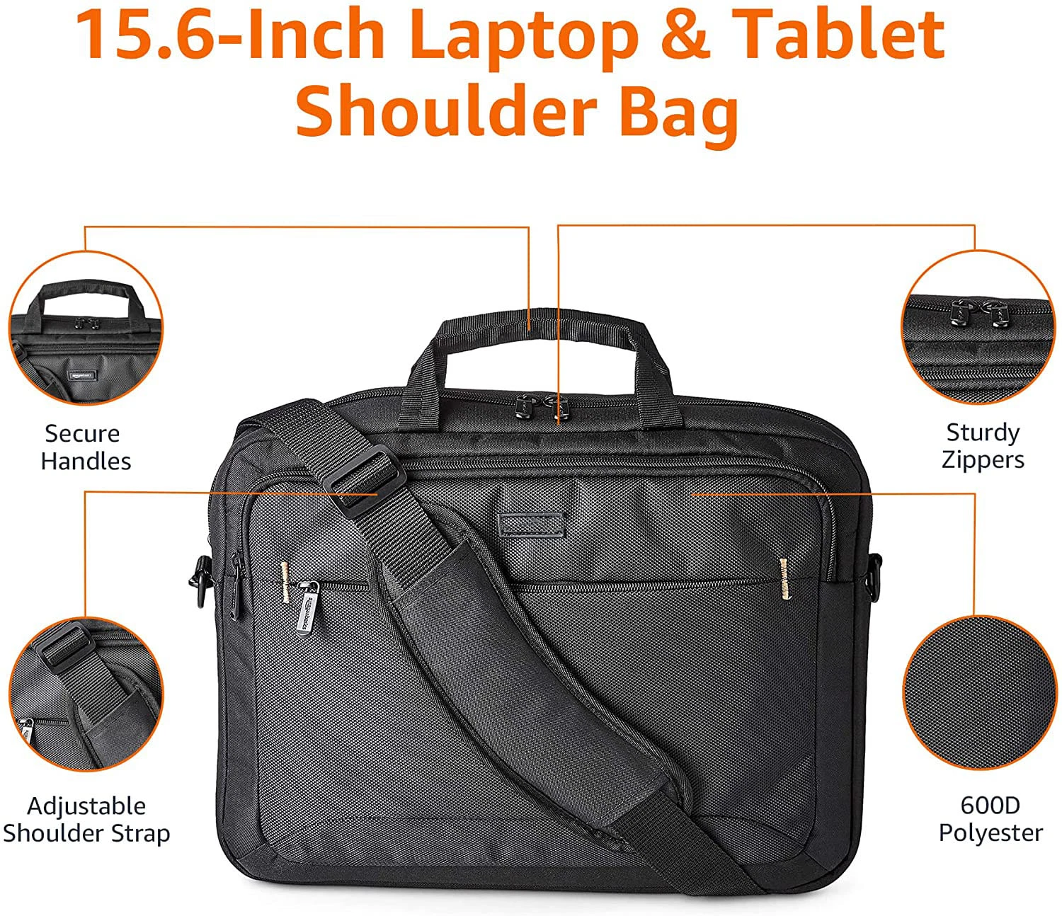 15.6 Inch Laptop Computer and Tablet Shoulder Bag Carrying Case for Men Women