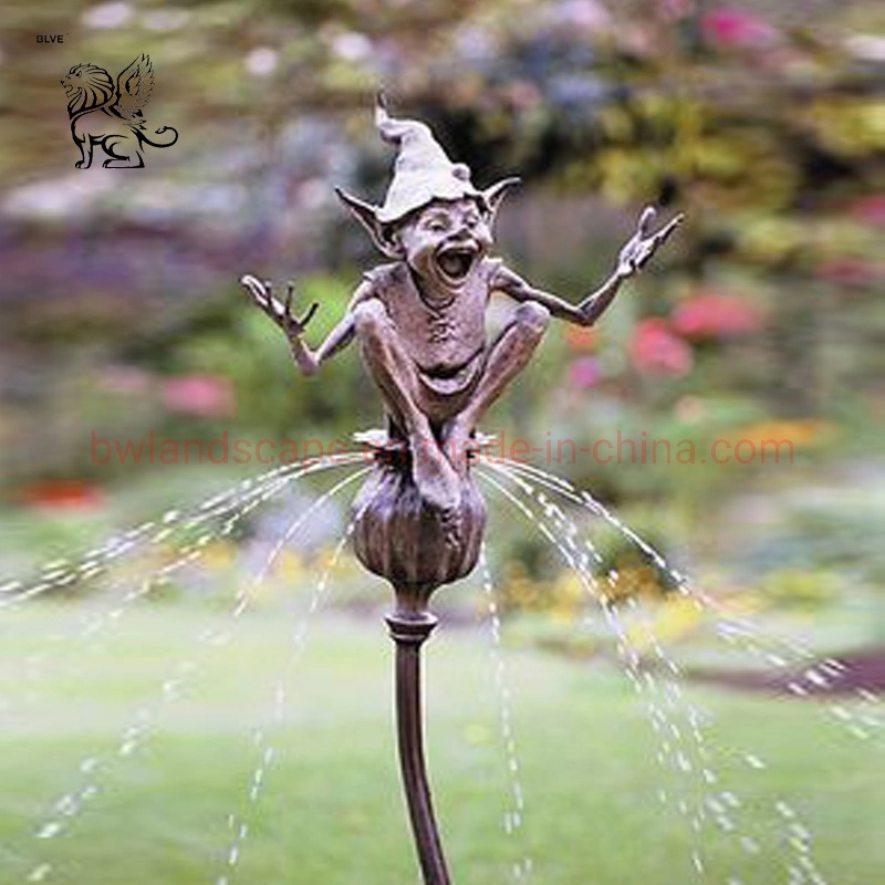 Decorativos Elfin Blve al aire libre Jardín de tamaño de la vida escultura metálica Elf estatua de bronce