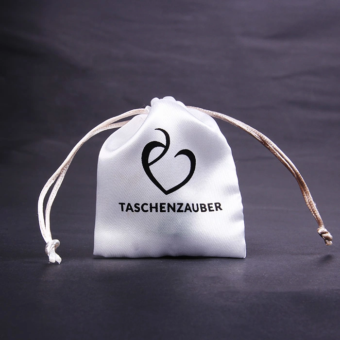 Ropa interior satinado blanco personalizado Sinicline Bolsa Drawstring logotipo impreso