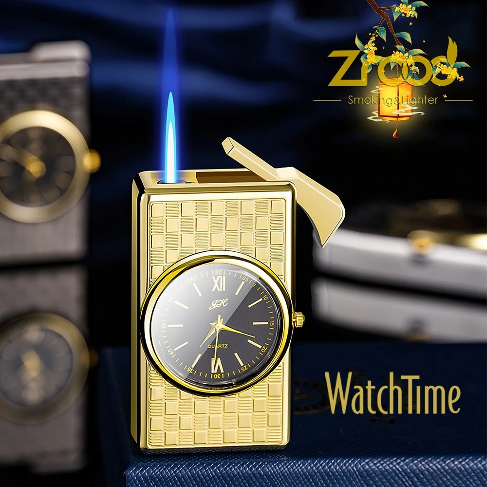 Creative Light Watch Rechargeable Gas Nice Design Windproof Blue Flame Torch Lighter Relief Cool Lighters Custom Logo