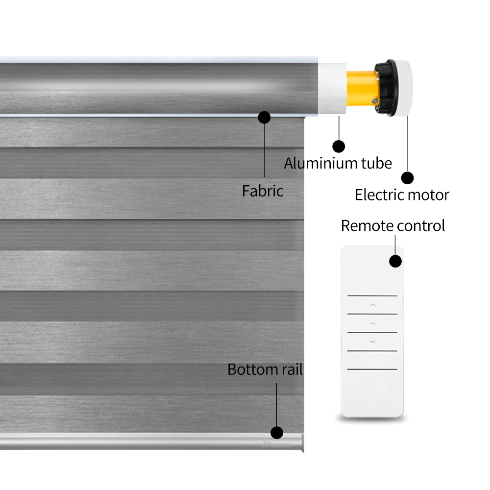 Tubular Smart Window Batterie Fensterläden Elektromotor DC Zigbee Wiederaufladbar, Automatisch
