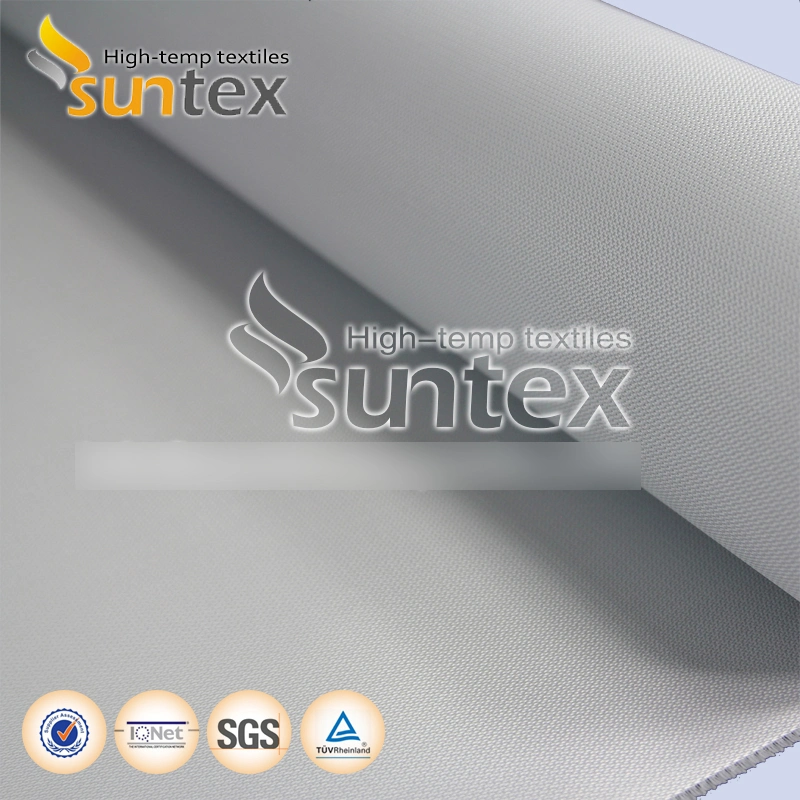 0.4mm Grey Polyurethane Fiberglass Cloth 60-120min Fireproof Fabrics for Ew120 Fire and Smoke Curtains